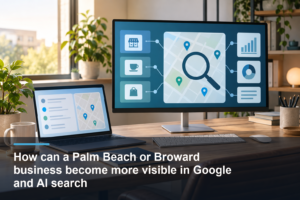 How can a Palm Beach or Broward business become more visible in Google and AI search